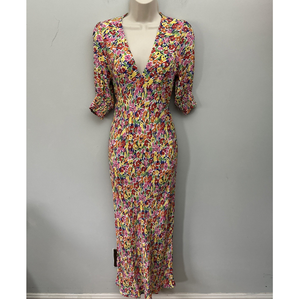 Rixo x Target Dress 2 Colorful Puff Sleeve Maxi Spring Garden Party Brunch Chic